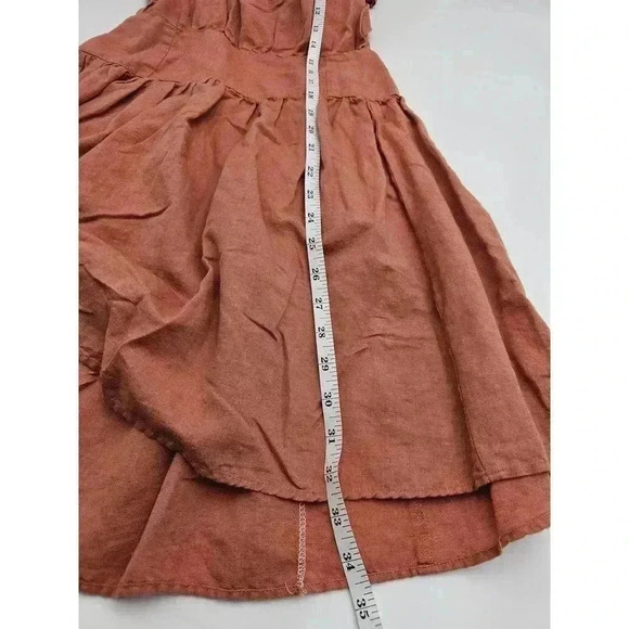 Free People Women's S Rose Tie-Back Erin Apron Mini Dress with Ruffle Sleeves - Picture 7 of 9